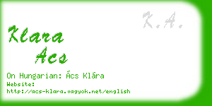 klara acs business card